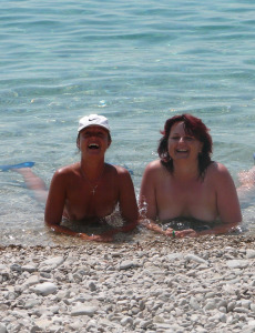 Family on nude beach