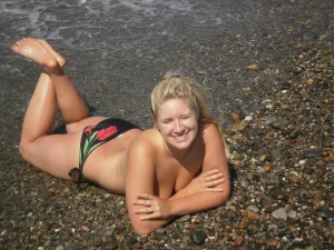 Hot girlfriend on the beach